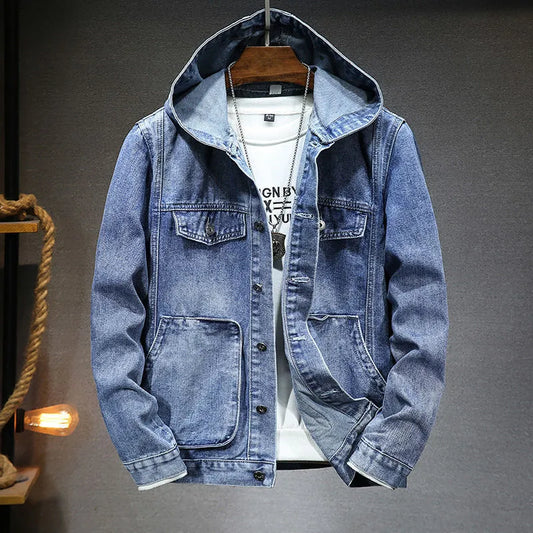 Evan™️ - Vintage Denim Jas met Capuchon