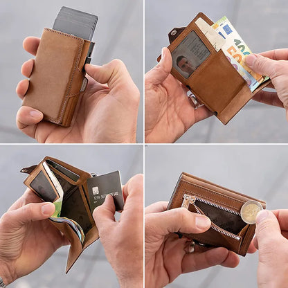 SlideWallet™️ - Leren RFID Portemonnee